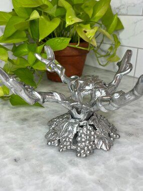 Vintage Arthur Court Aluminum Grape Vine Bowl Holder 1996